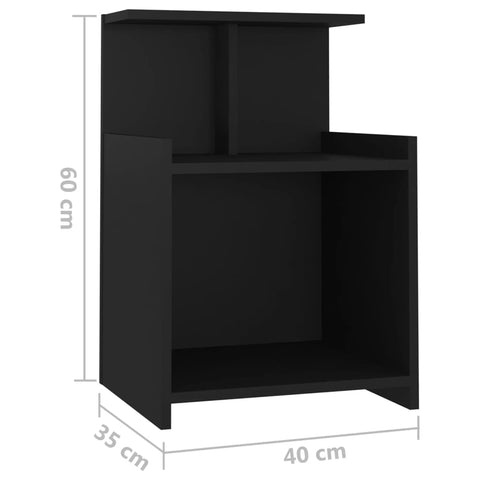 vidaXL Nachttisch Schwarz 40x35x60 cm Holzwerkstoff