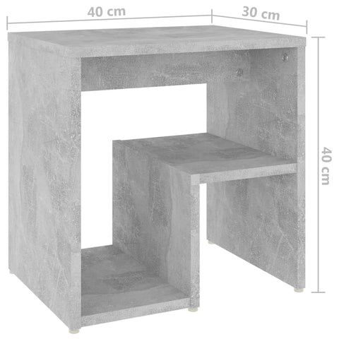 vidaXL Nachttische 2 Stk. Betongrau 40x30x40 cm Holzwerkstoff