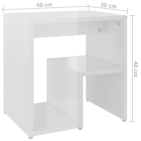 vidaXL Nachttisch Hochglanz-Weiß 40x30x40 cm Holzwerkstoff