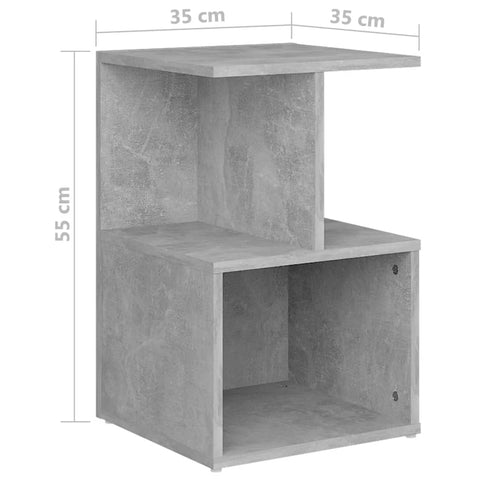 vidaXL Nachttisch Betongrau 35x35x55 cm Holzwerkstoff