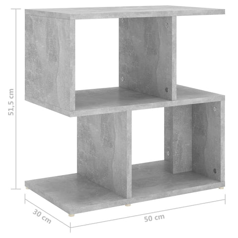 vidaXL Nachttisch Betongrau 50x30x51,5 cm Holzwerkstoff