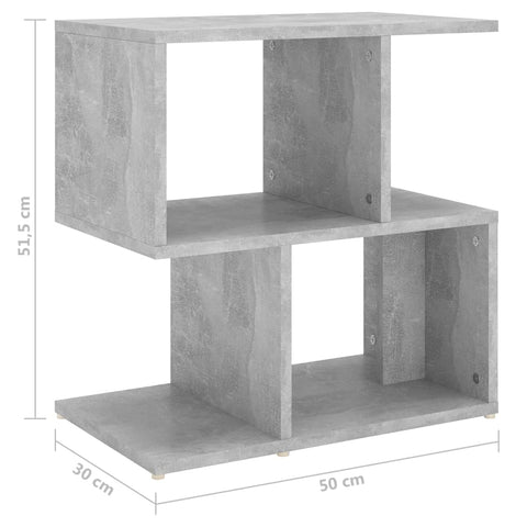 vidaXL Nachttische 2 Stk. Betongrau 50x30x51,5 cm Holzwerkstoff