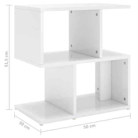 vidaXL Nachttisch Hochglanz-Weiß 50x30x51,5 cm Holzwerkstoff