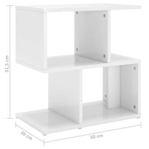 vidaXL Nachttische 2 Stk. Hochglanz-Weiß 50x30x51,5 cm Holzwerkstoff