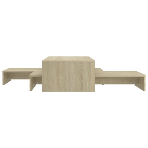 vidaXL Satztisch-Set Sonoma-Eiche 100x100x26,5 cm Holzwerkstoff