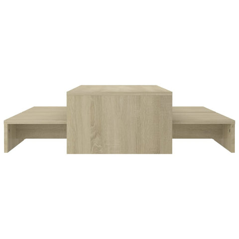 vidaXL Satztisch-Set Sonoma-Eiche 100x100x26,5 cm Holzwerkstoff