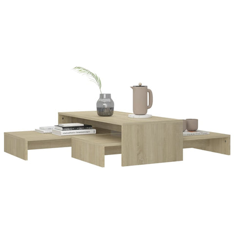 vidaXL Satztisch-Set Sonoma-Eiche 100x100x26,5 cm Holzwerkstoff