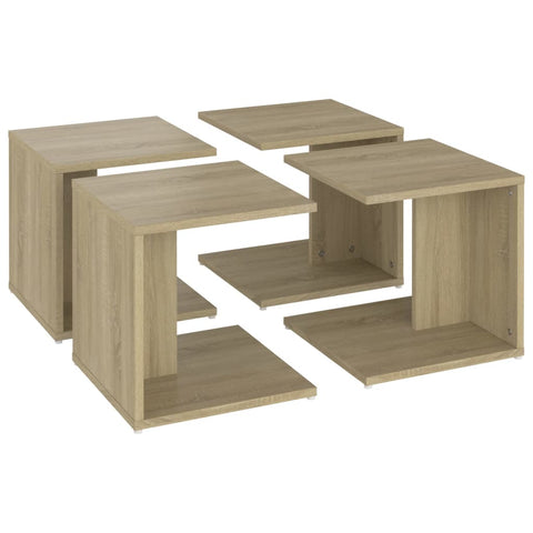 vidaXL Couchtische 4 Stk. Sonoma-Eiche 33x33x33 cm Holzwerkstoff