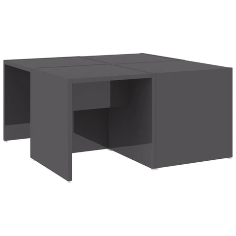 vidaXL Couchtische 4 Stk. Hochglanz-Grau 33x33x33 cm Holzwerkstoff