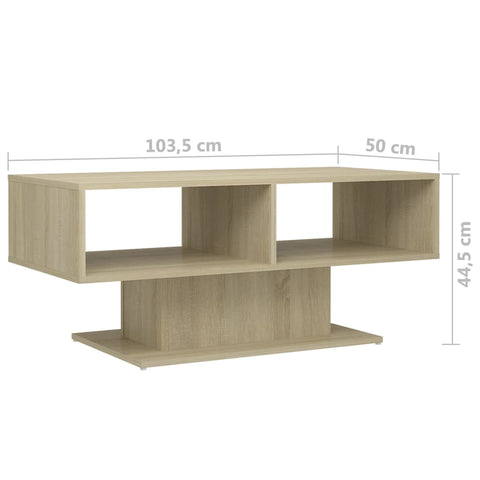 vidaXL Couchtisch Sonoma-Eiche 103,5x50x44,5 cm Holzwerkstoff