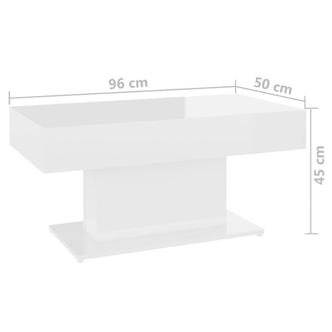 vidaXL Couchtisch Hochglanz-Weiß 96x50x45 cm Holzwerkstoff