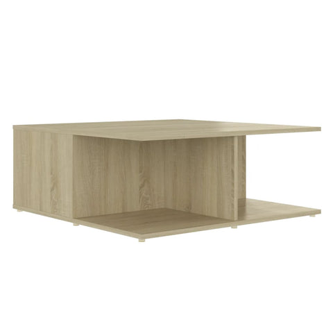 vidaXL Couchtisch Weiß und Sonoma-Eiche 80x80x31 cm Holzwerkstoff