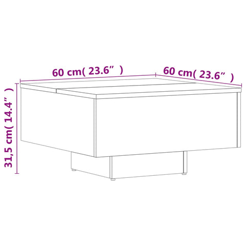 vidaXL Couchtisch Schwarz 60x60x31,5 cm Holzwerkstoff