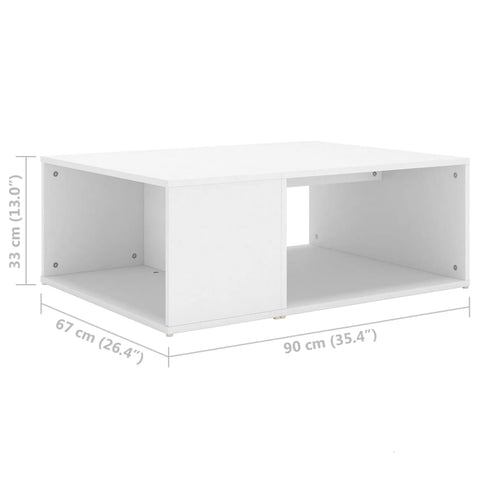 vidaXL Couchtisch Weiß 90x67x33 cm Holzwerkstoff