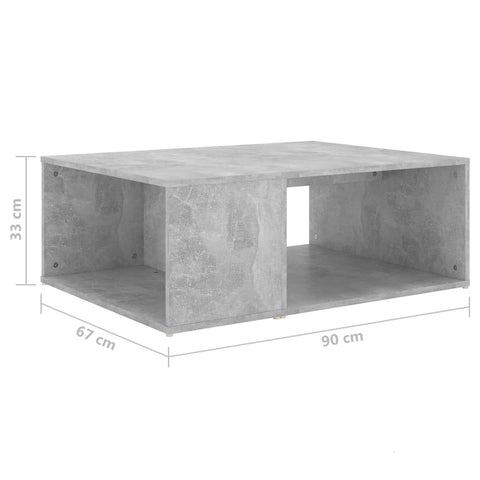 vidaXL Couchtisch Betongrau 90x67x33 cm Holzwerkstoff