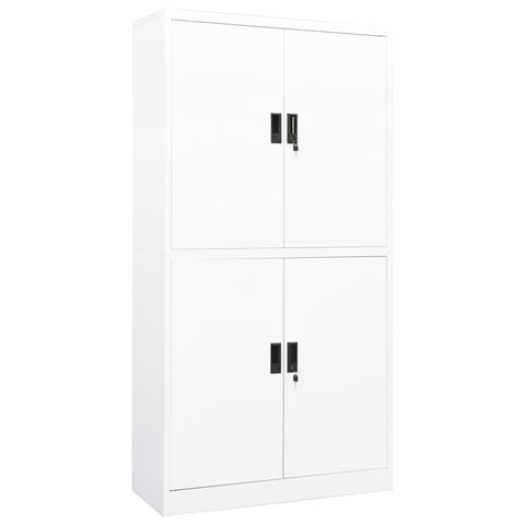 hocami - Büroschrank Weiß 90x40x180 cm Stahl - buroschrank-weiss-90x40x180-cm-stahl-3 - 
