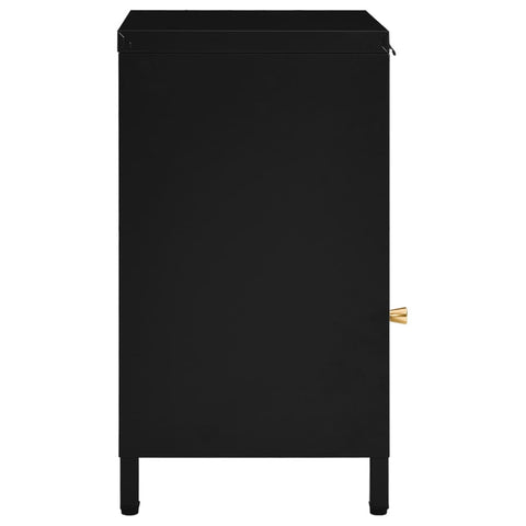 vidaXL Nachttisch Schwarz 40x30x54,5 cm Stahl und Glas