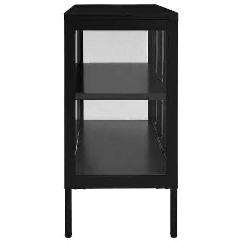 Sideboard Schwarz 70x35x70 cm Stahl und Glas