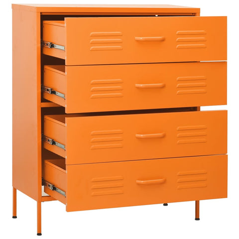 vidaXL Kommode Orange 80x35x101,5 cm Stahl