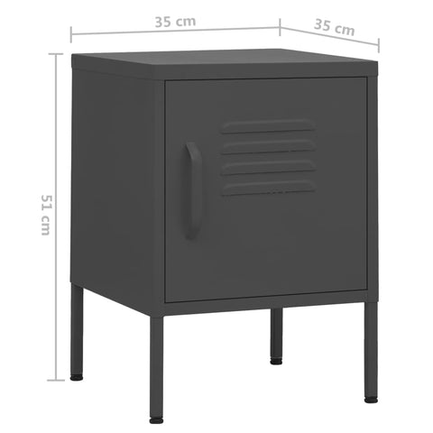 vidaXL Nachttisch Anthrazit 35x35x51 cm Stahl