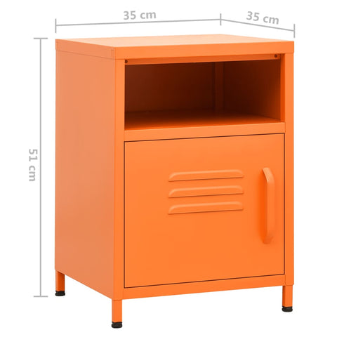 vidaXL Nachttisch Orange 35x35x51 cm Stahl