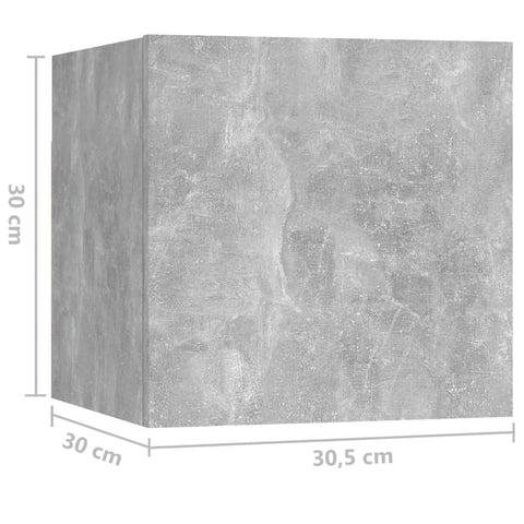 vidaXL Nachttisch Betongrau 30,5x30x30 cm Holzwerkstoff