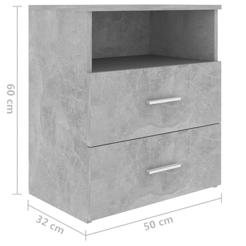 vidaXL Nachttisch Betongrau 50x32x60 cm