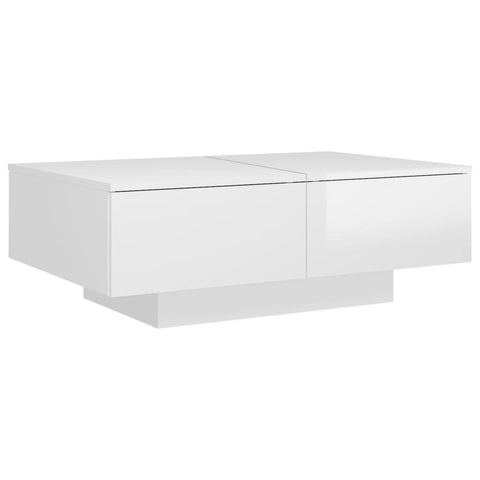 vidaXL Couchtisch Hochglanz-Weiß 90x60x31 cm Holzwerkstoff