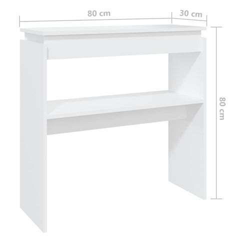 vidaXL Konsolentisch Weiß 80x30x80 cm Holzwerkstoff