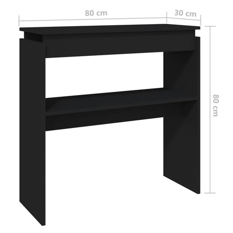 vidaXL Konsolentisch Schwarz 80x30x80 cm Holzwerkstoff