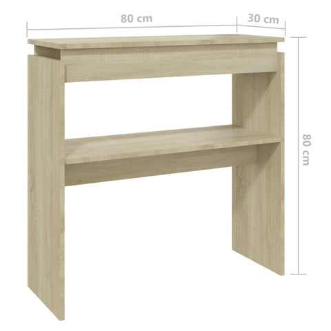 vidaXL Konsolentisch Sonoma-Eiche 80x30x80 cm Holzwerkstoff