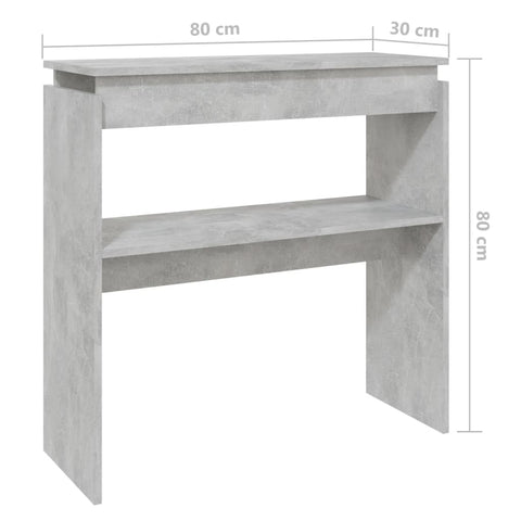 vidaXL Konsolentisch Betongrau 80x30x80 cm Holzwerkstoff