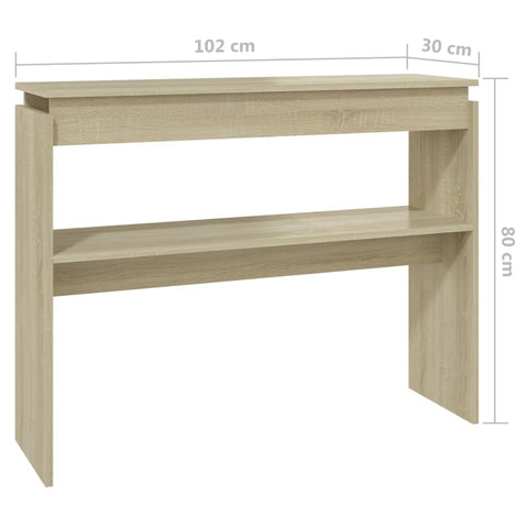 vidaXL Konsolentisch Sonoma-Eiche 102x30x80 cm Holzwerkstoff