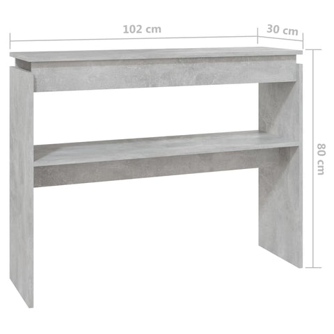 vidaXL Konsolentisch Betongrau 102x30x80 cm Holzwerkstoff