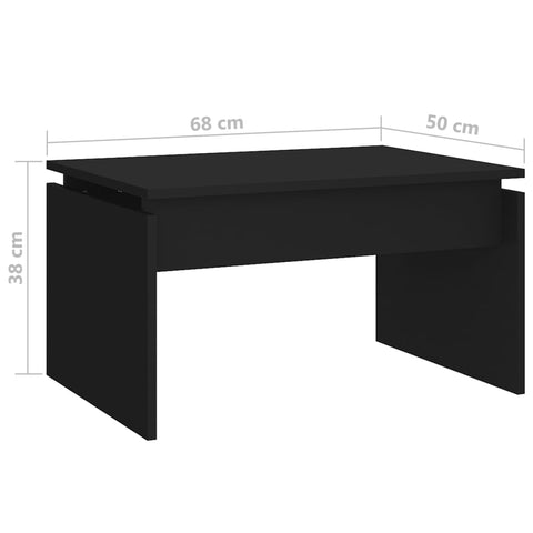 vidaXL Couchtisch Schwarz 68x50x38 cm Holzwerkstoff