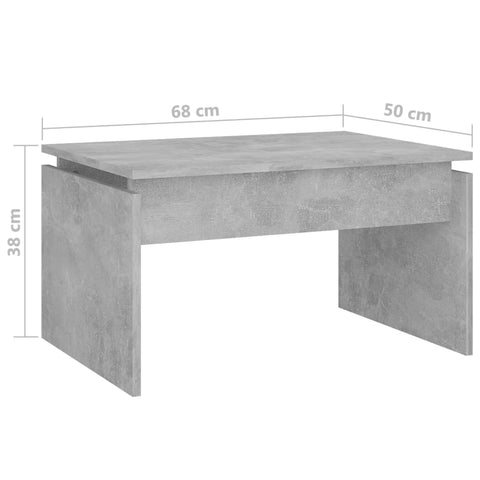 vidaXL Couchtisch Betongrau 68x50x38 cm Holzwerkstoff