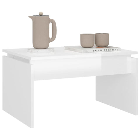 vidaXL Couchtisch Hochglanz-Weiß 68x50x38 cm Holzwerkstoff