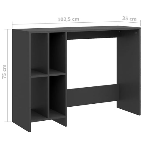 vidaXL Computertisch Grau 102,5x35x75 cm Holzwerkstoff