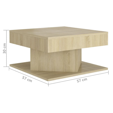 vidaXL Couchtisch Sonoma-Eiche 57x57x30 cm Holzwerkstoff