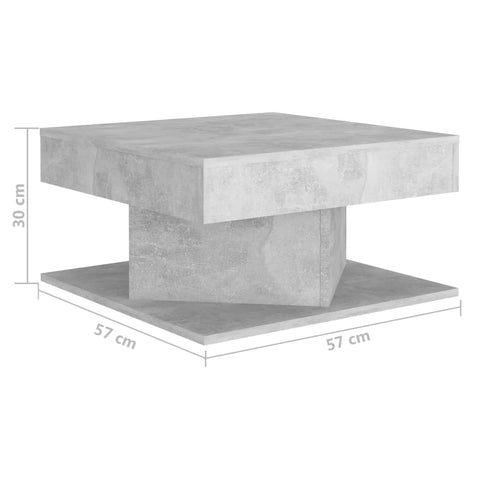 vidaXL Couchtisch Betongrau 57x57x30 cm Holzwerkstoff