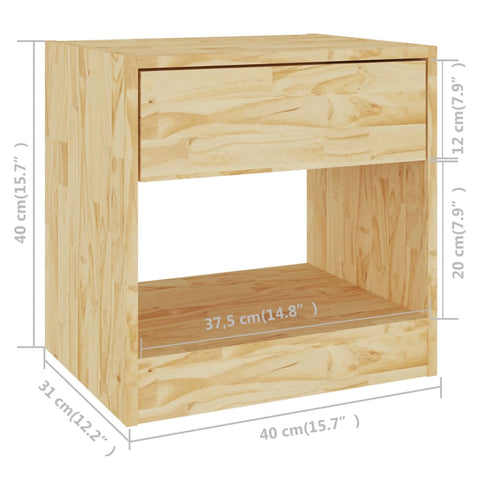 vidaXL Nachttische 2 Stk. 40x31x40 cm Massivholz Kiefer