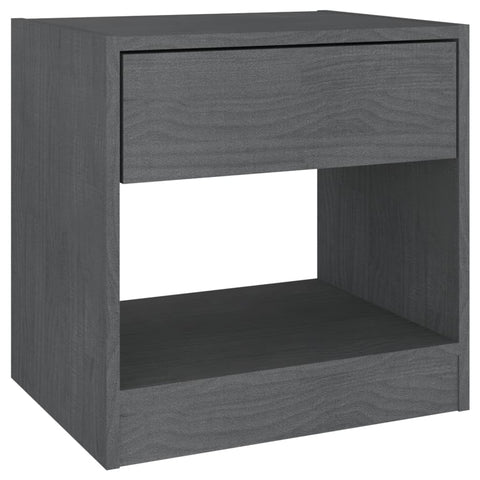 vidaXL Nachttische 2 Stk. Grau 40x31x40 cm Massivholz Kiefer