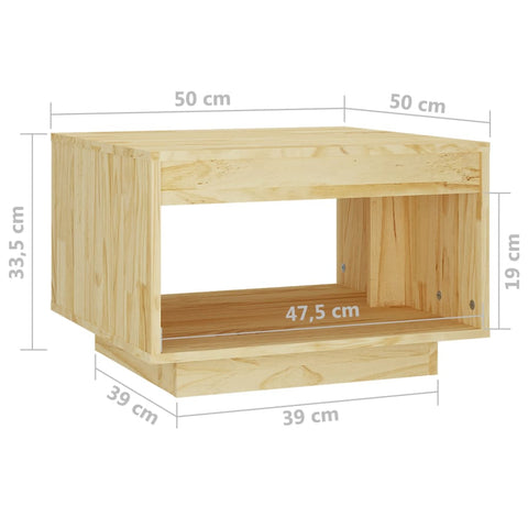 vidaXL Couchtisch 50x50x33,5 cm Massivholz Kiefer