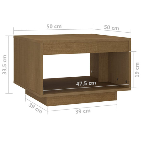 vidaXL Couchtisch Honigbraun 50x50x33,5 cm Massivholz Kiefer