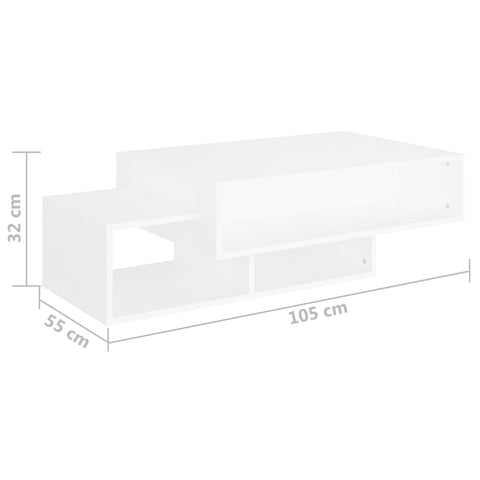 vidaXL Couchtisch Weiß 105x55x32 cm Holzwerkstoff