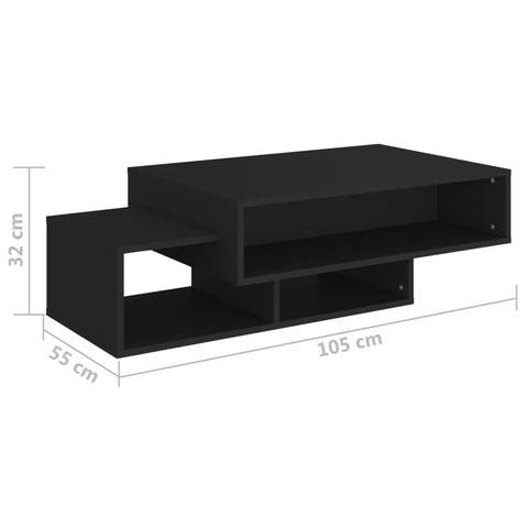 vidaXL Couchtisch Schwarz 105x55x32 cm Holzwerkstoff