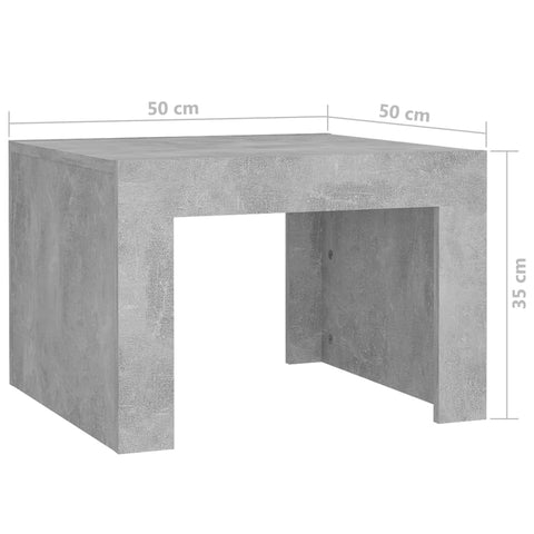 vidaXL Couchtisch Betongrau 50x50x35 cm Holzwerkstoff