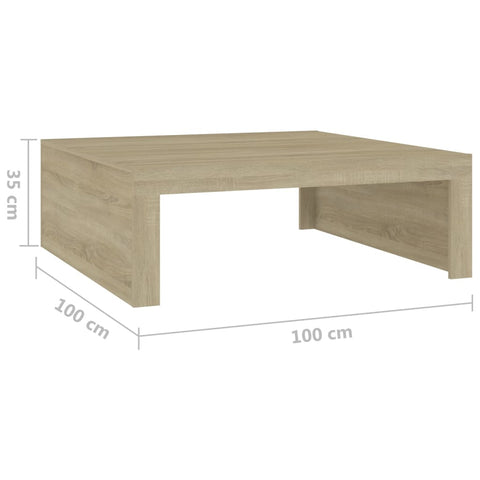 vidaXL Couchtisch Sonoma-Eiche 100x100x35 cm Holzwerkstoff