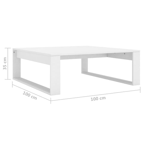 vidaXL Couchtisch Weiß 100x100x35 cm Holzwerkstoff