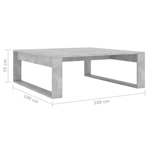 vidaXL Couchtisch Betongrau 100x100x35 cm Holzwerkstoff